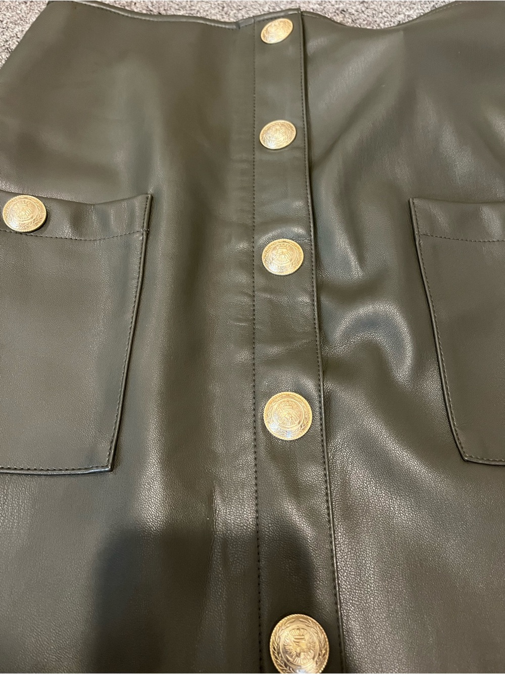 NWT $395 L’Agence Truman Mini Skirt with Gold Buttons Size 4 - Picture 4 of 6
